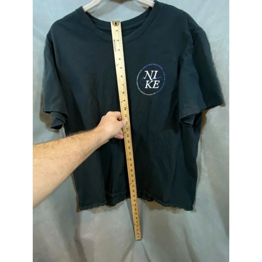 Nike Shirt Adult Extra Large Black Spell‎ Out Swoosh Pullover Tee Mens